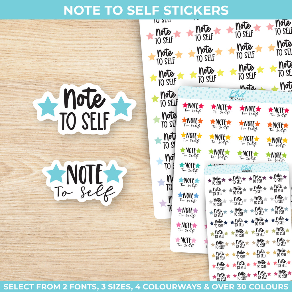 Note To Self Stickers Small