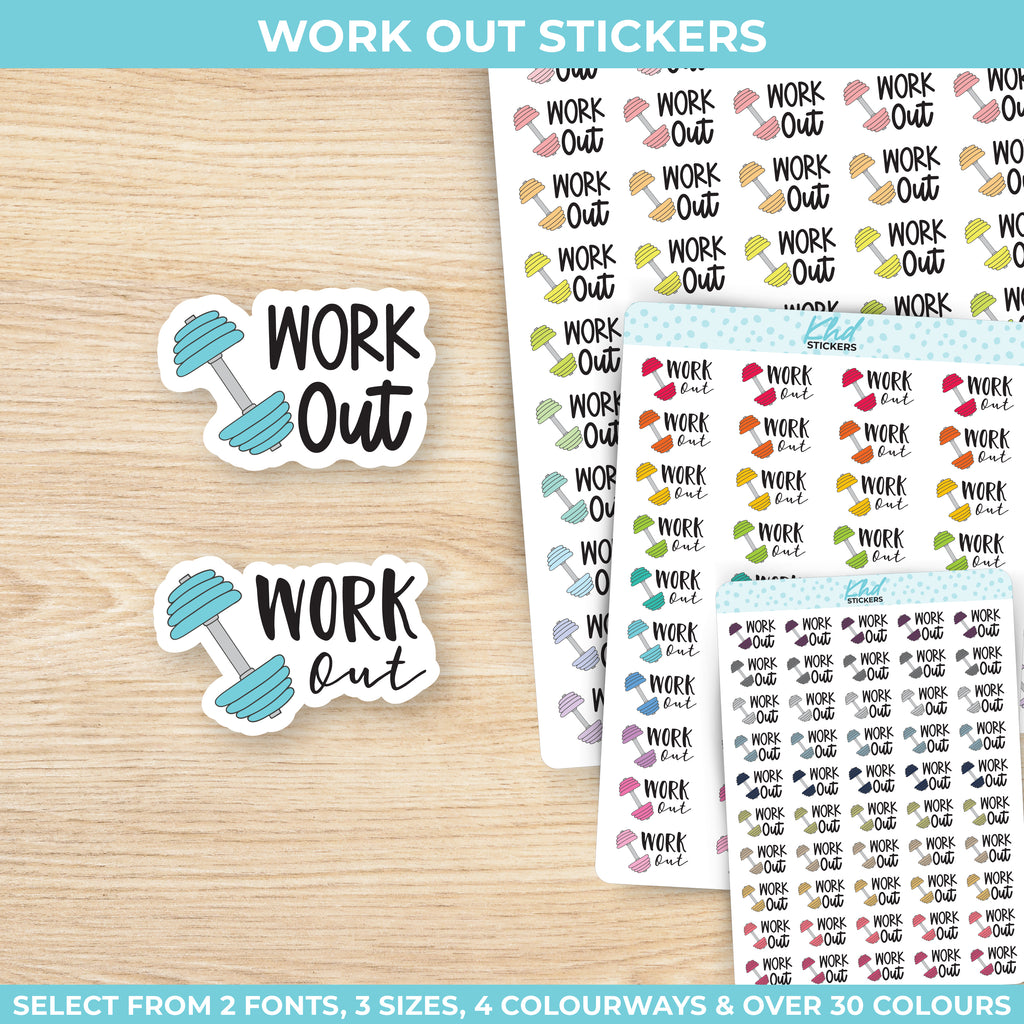 Work Out Stickers Small