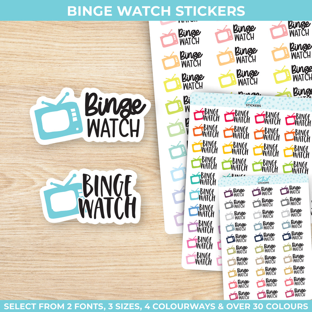 Binge Watch Stickers Small