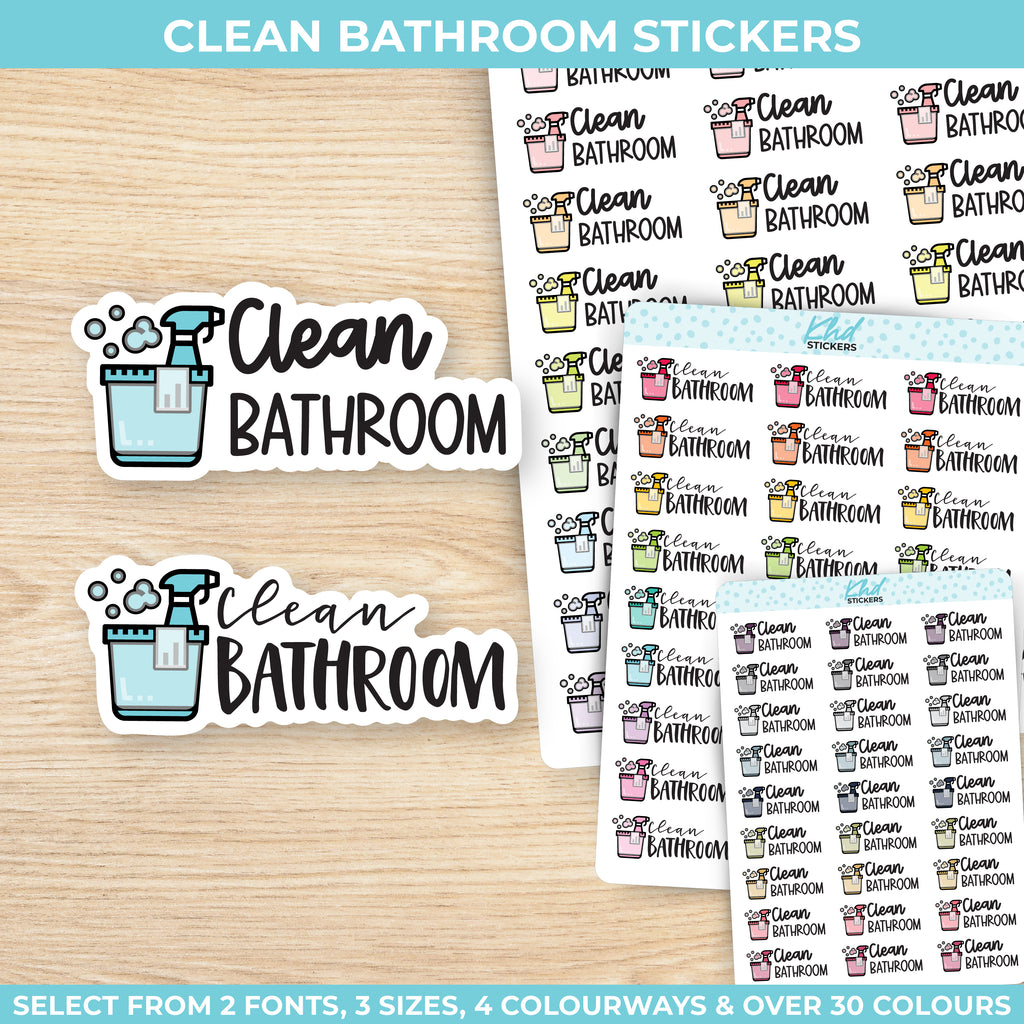 Clean Bathroom Stickers Small