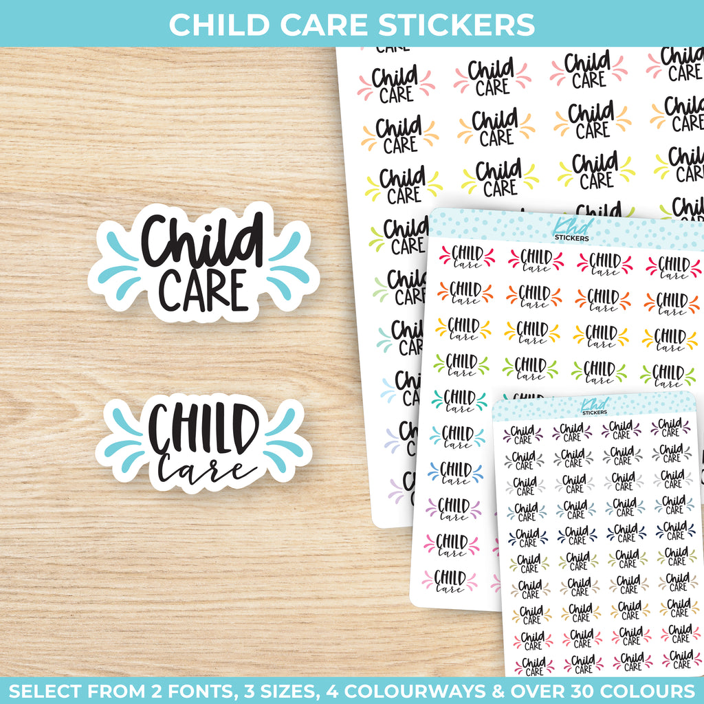 Child Care Stickers Small