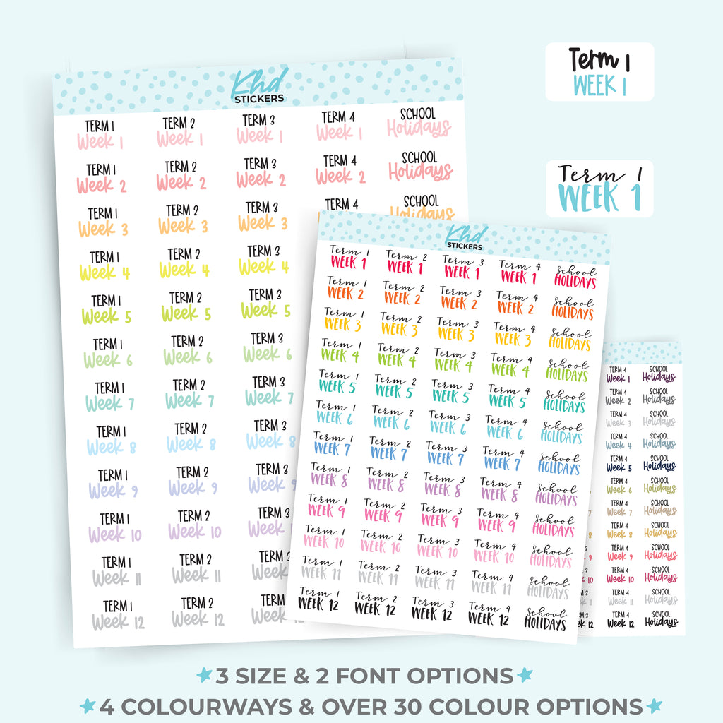 School Term Planner Stickers Small