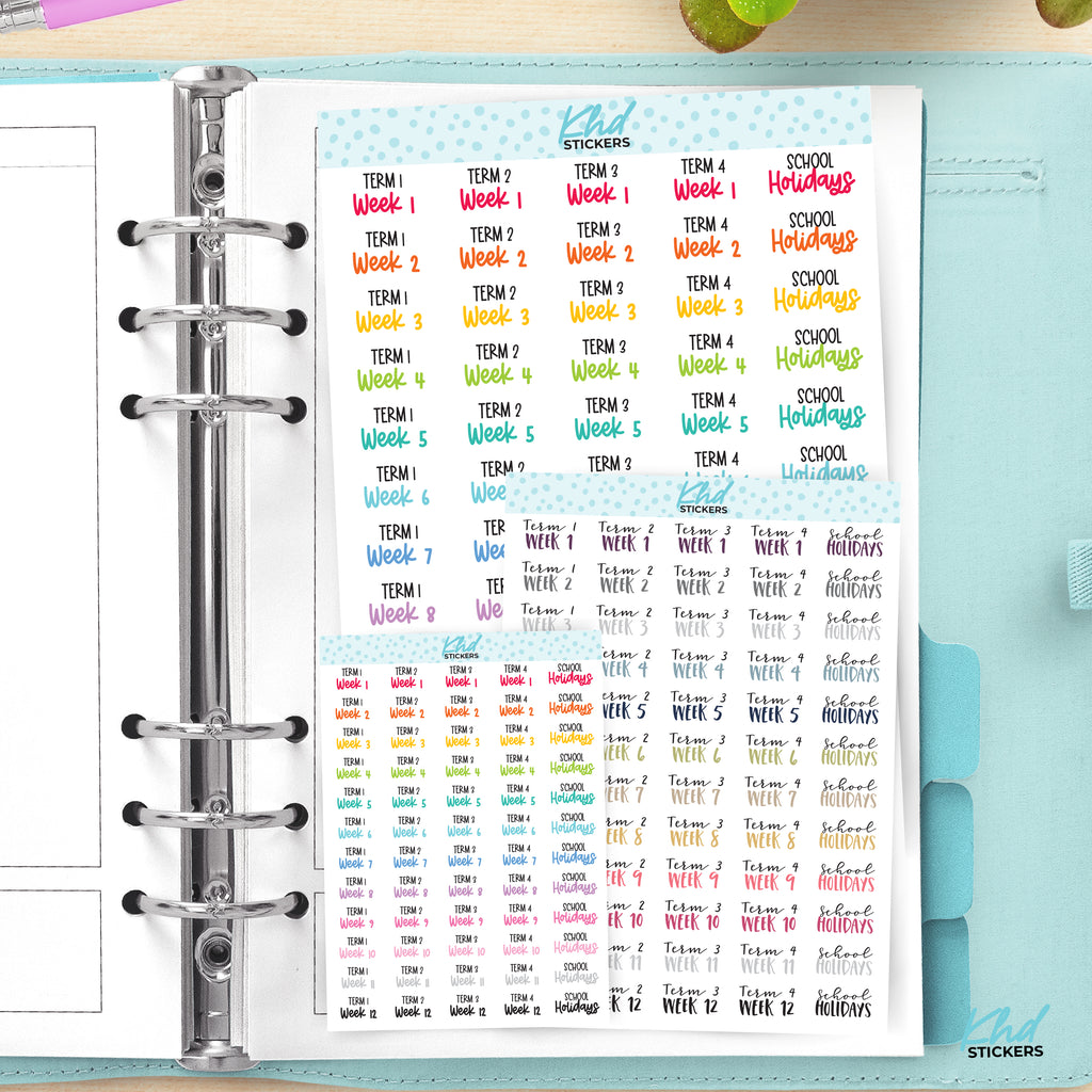 School Term Planner Stickers Small