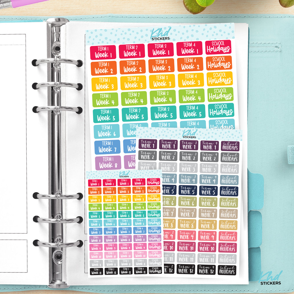 School Term Planner Stickers Small