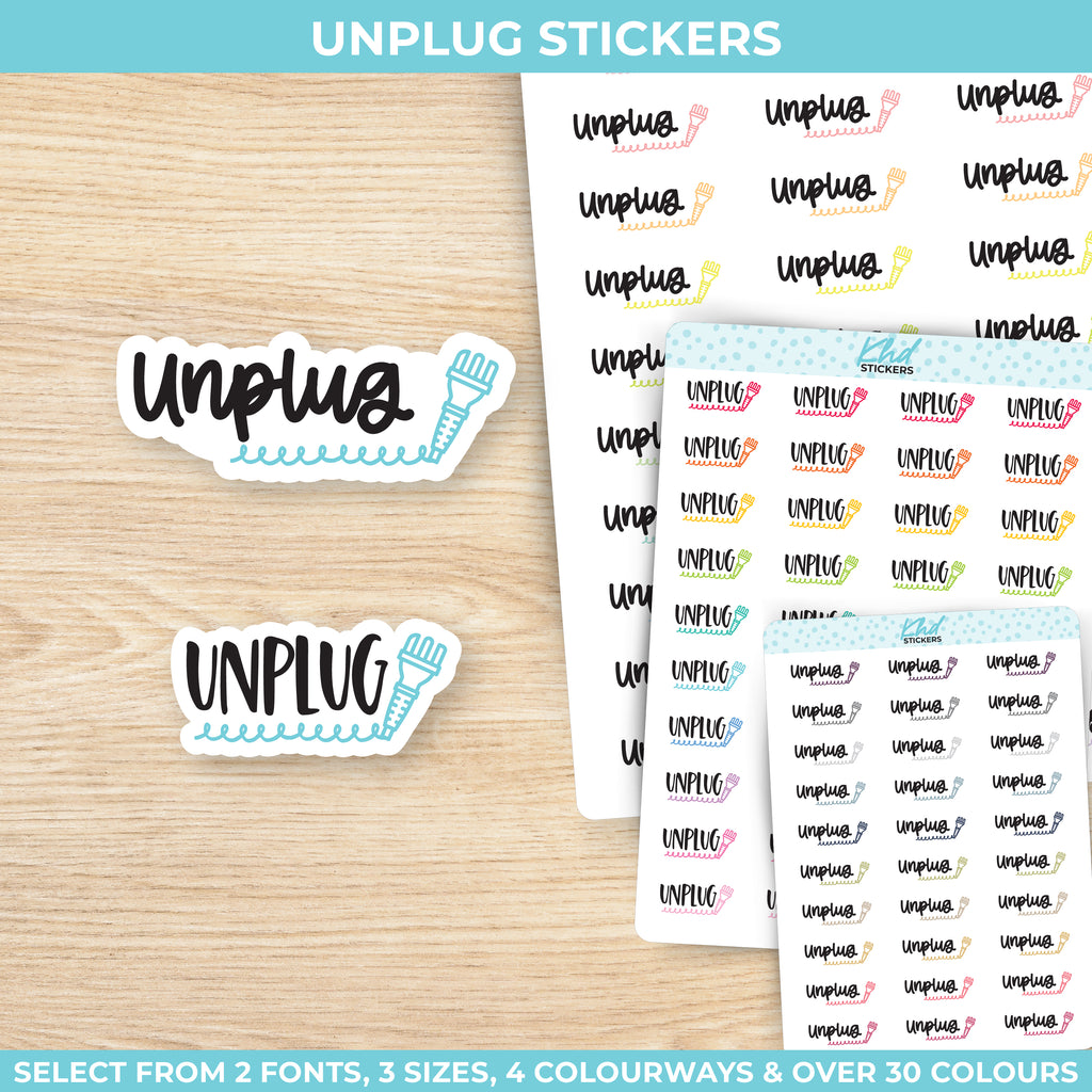 Unplug Stickers Small