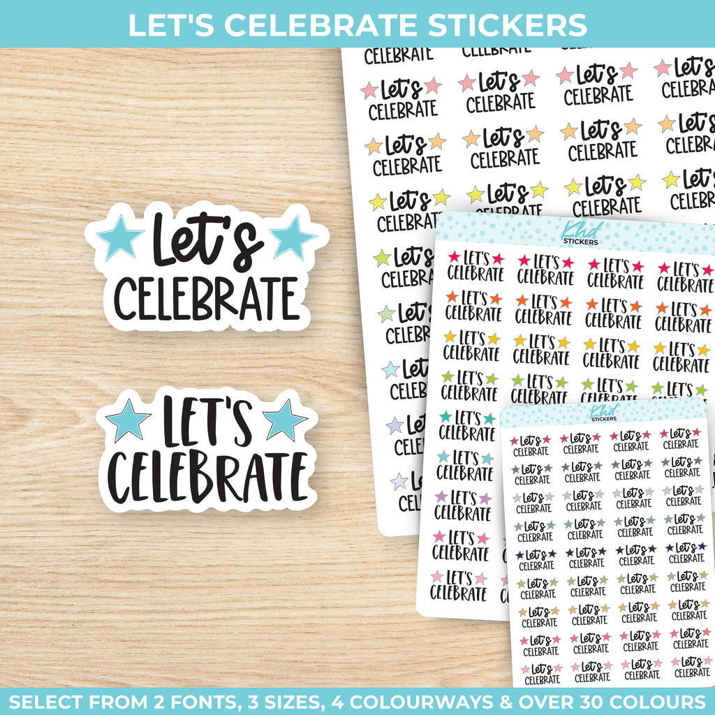 Let's Celebrate Script Planner Stickers Small