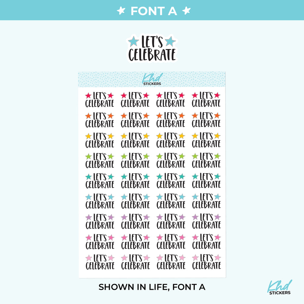 Let's Celebrate Script Planner Stickers Small