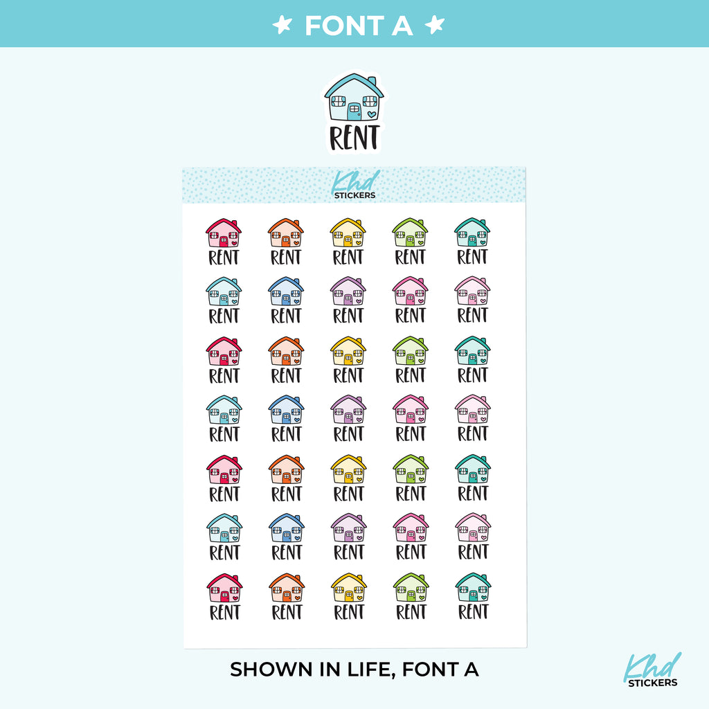 Rent Planner Stickers Small