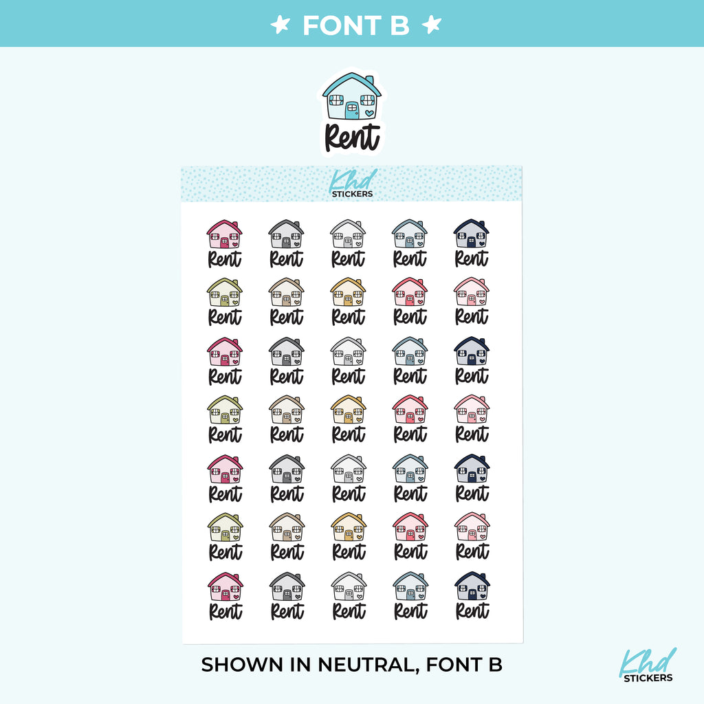 Rent Planner Stickers Small