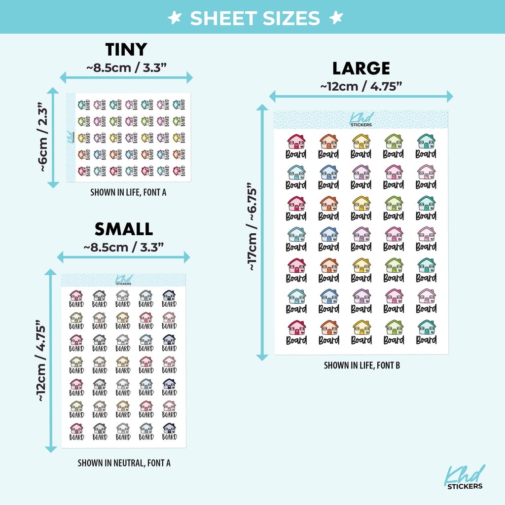 Board Planner Stickers Small