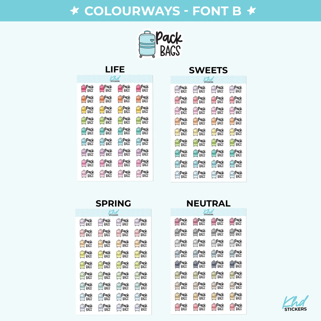 Pack Bags Planner Stickers Small