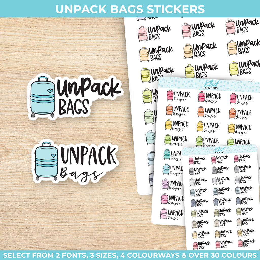 Unpack Bags Planner Stickers Small