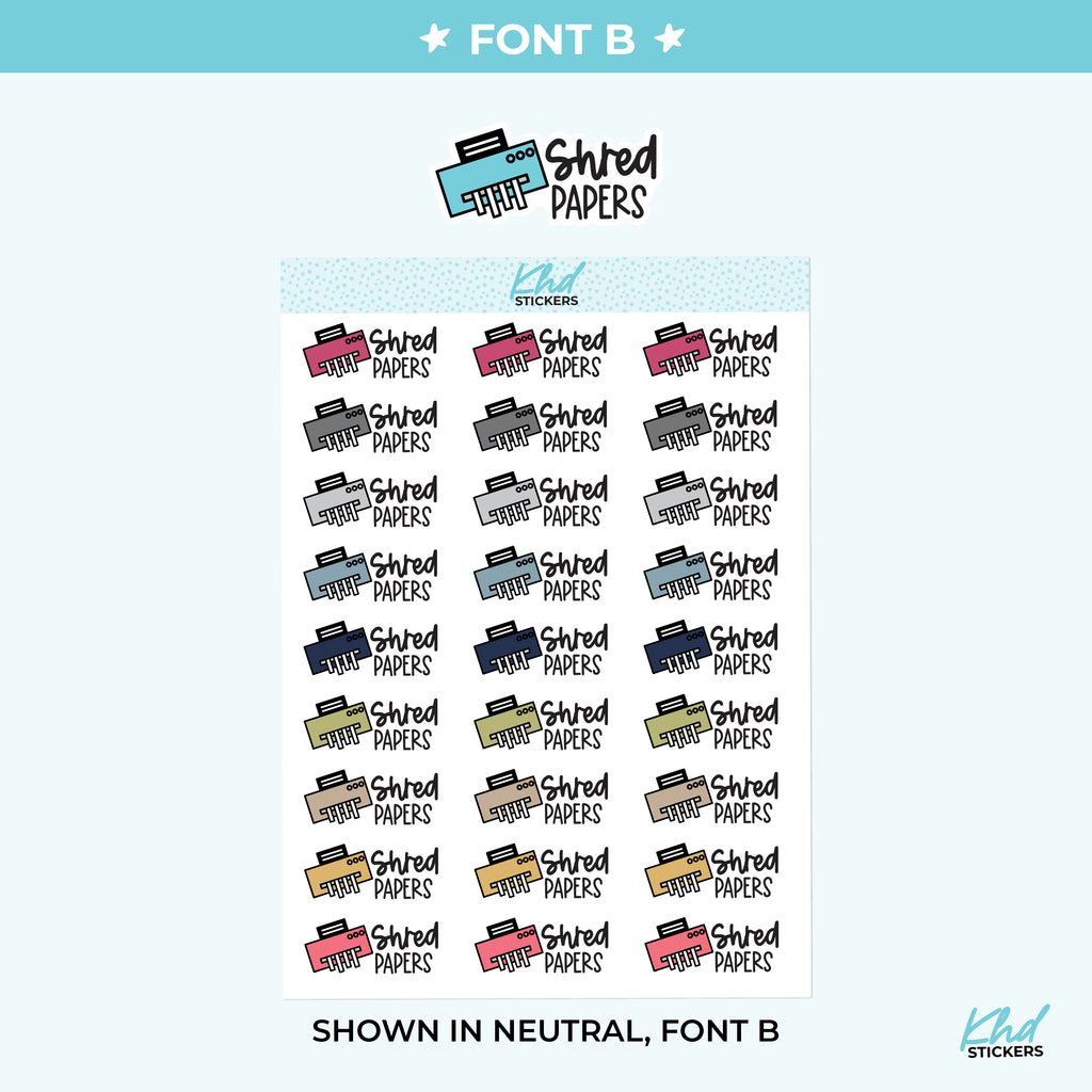 Shred Papers - Script Planner Stickers Small