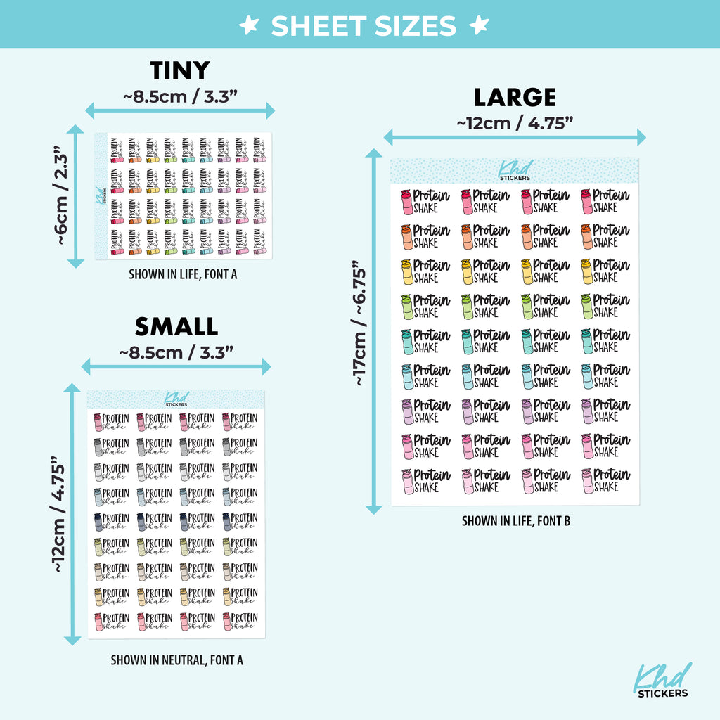 Protein Shake Planner Stickers Small