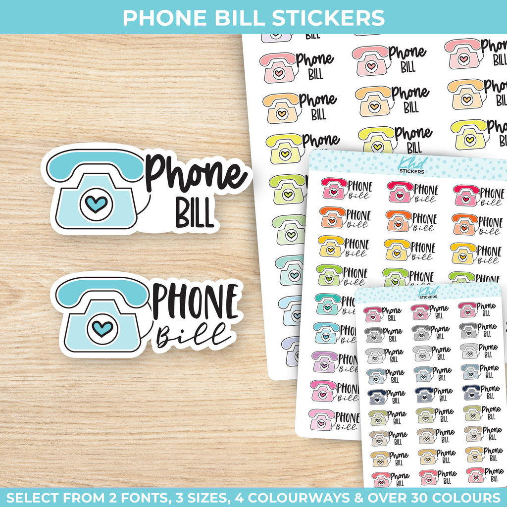 Phone Bill Stickers Small