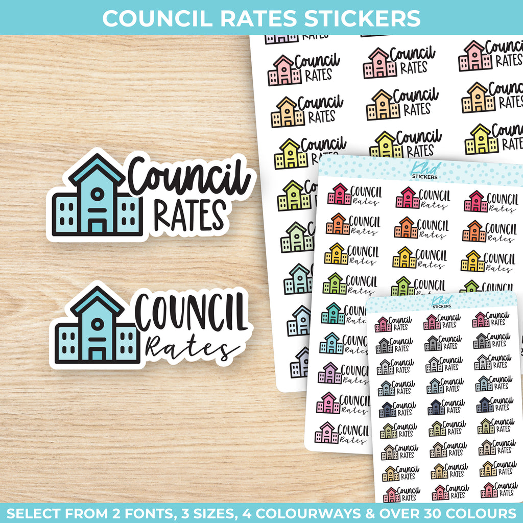 Council Rates Stickers Small