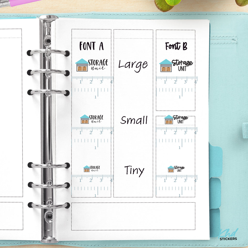 Storage Unit Planner Stickers Small