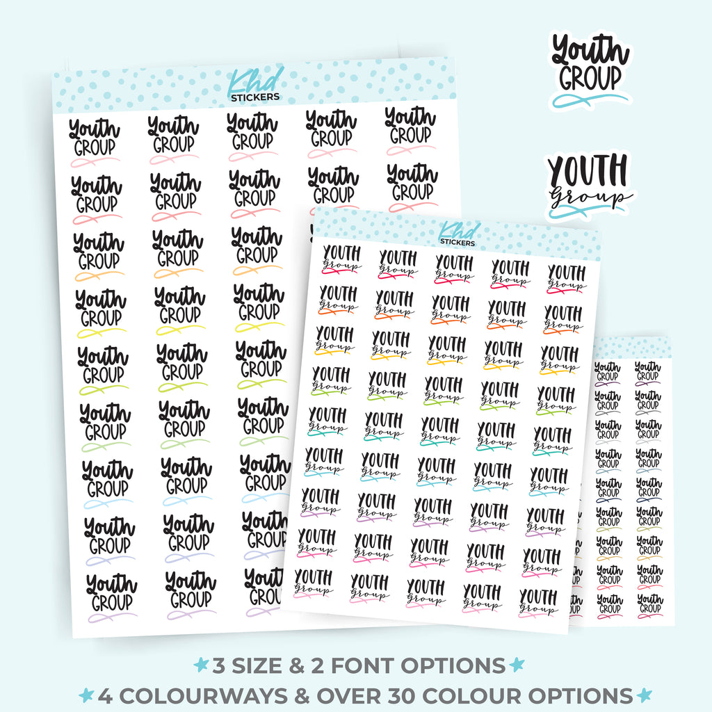 Youth Group Planner Stickers Small