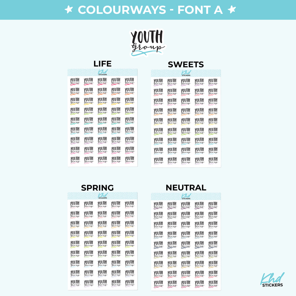 Youth Group Planner Stickers Small