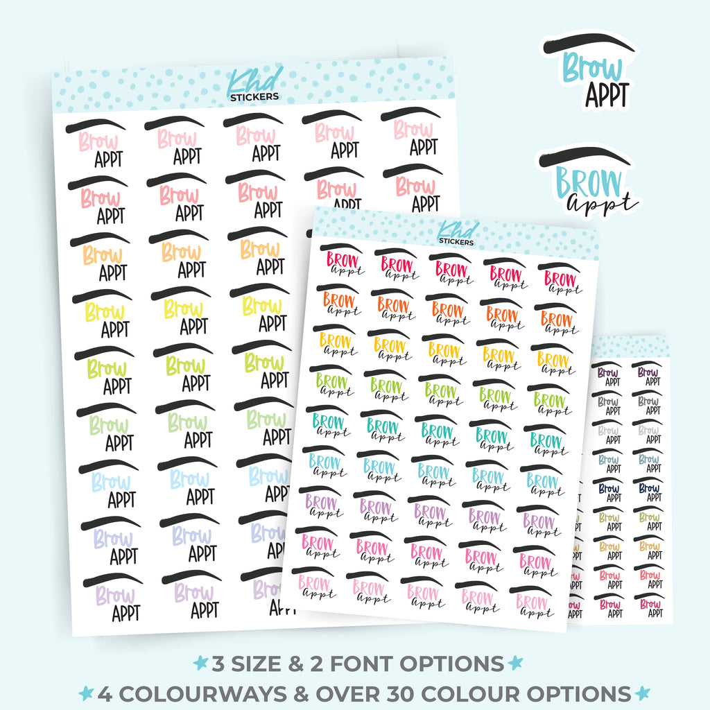 Brow Appointment Planner Stickers Small