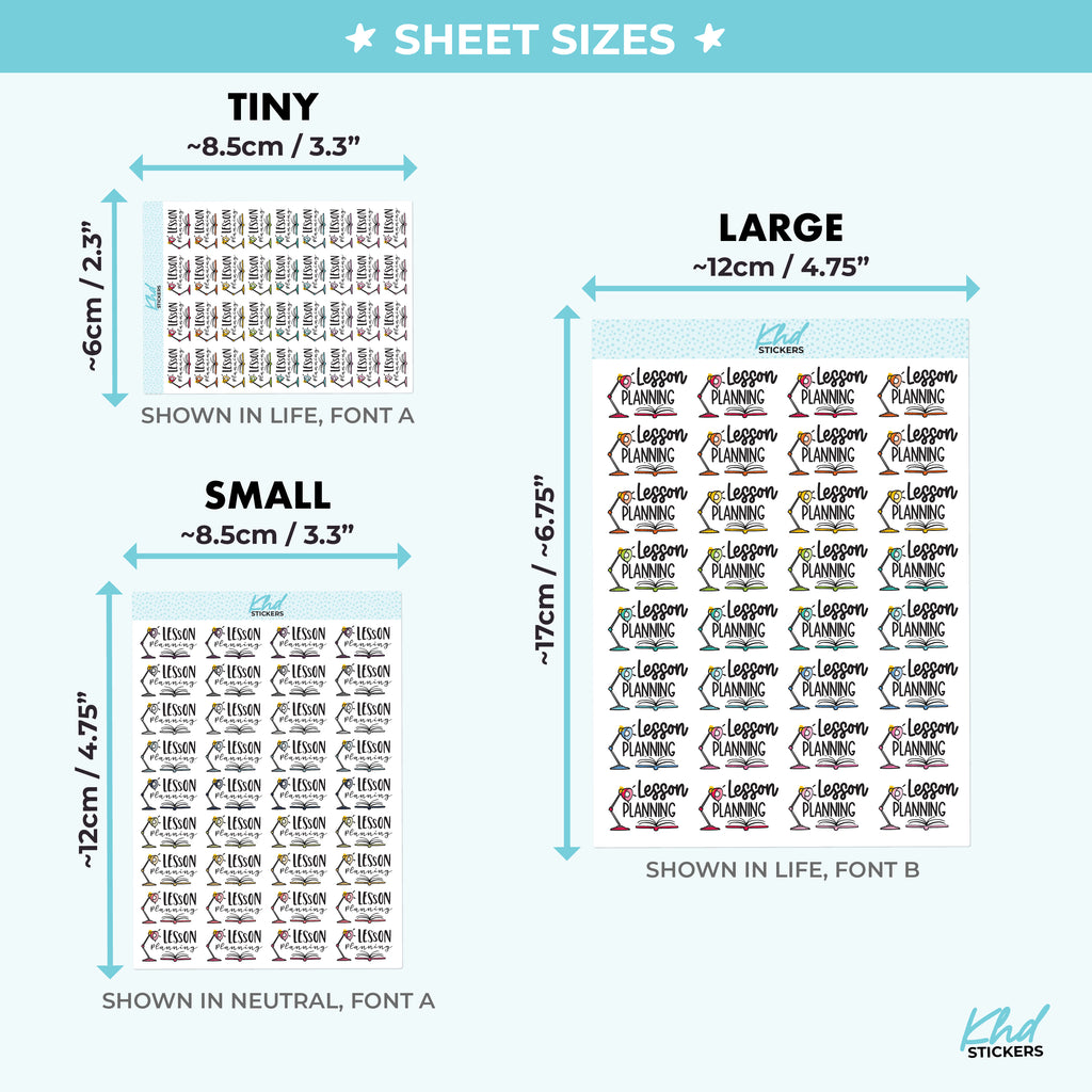 Lesson Planner Planner Stickers Small