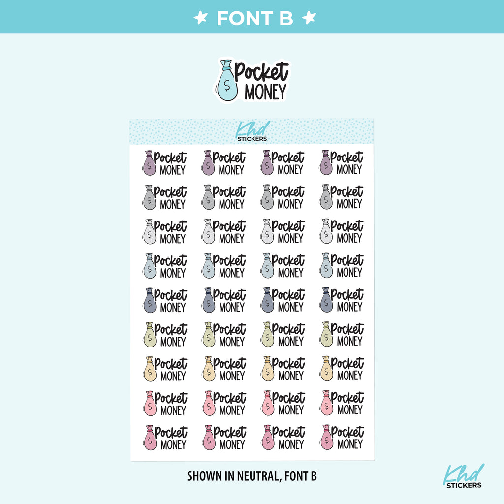 Pocket Money Planner Stickers Small