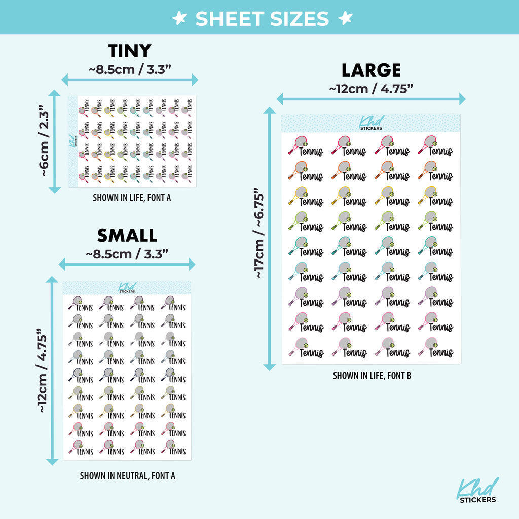 Tennis Planner Stickers Small