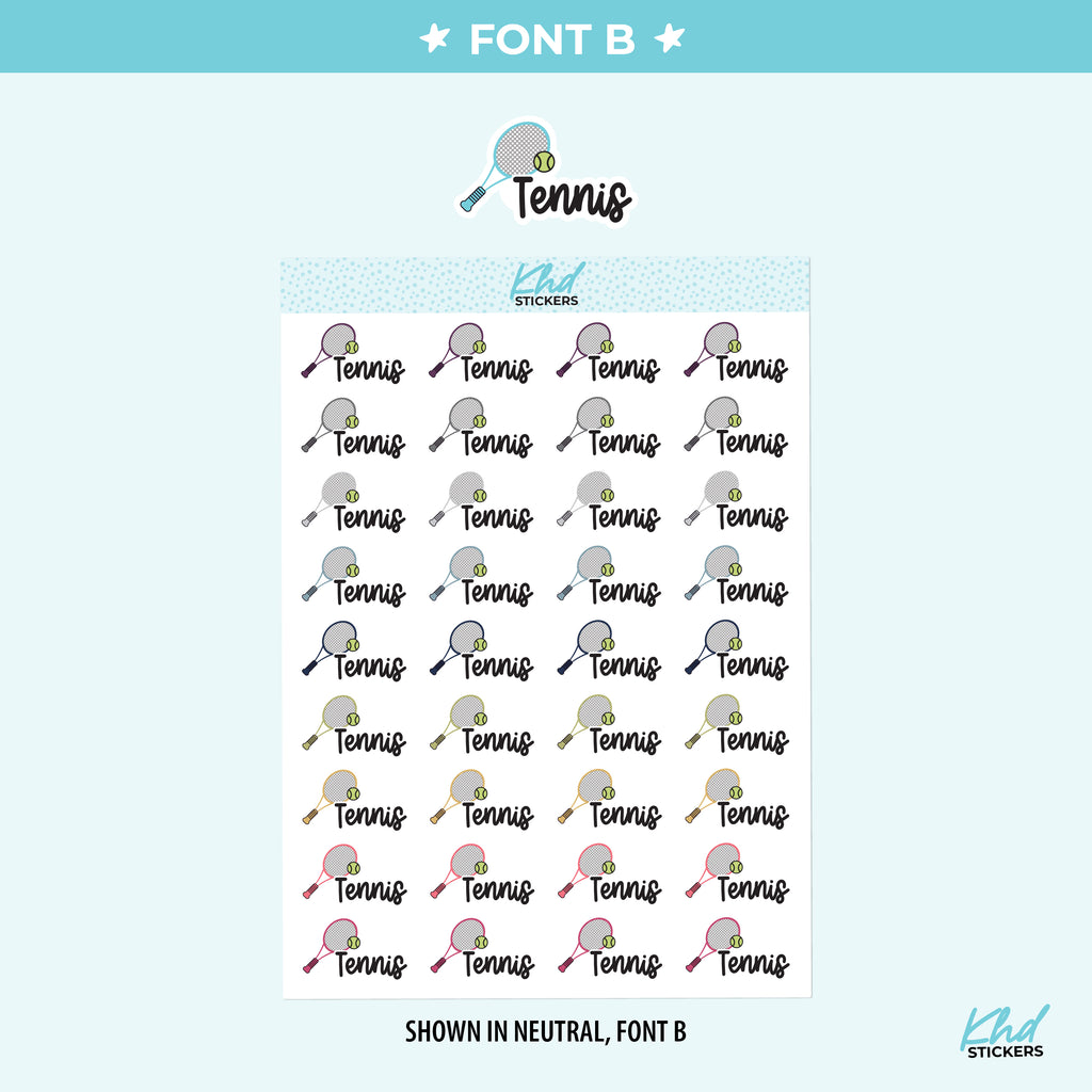 Tennis Planner Stickers Small