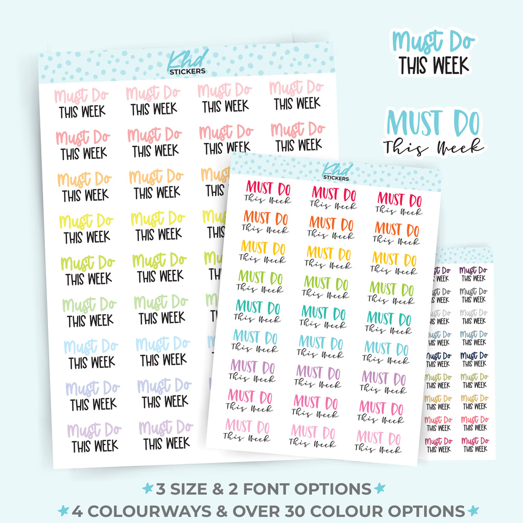 Must Do This Week Planner Stickers Small