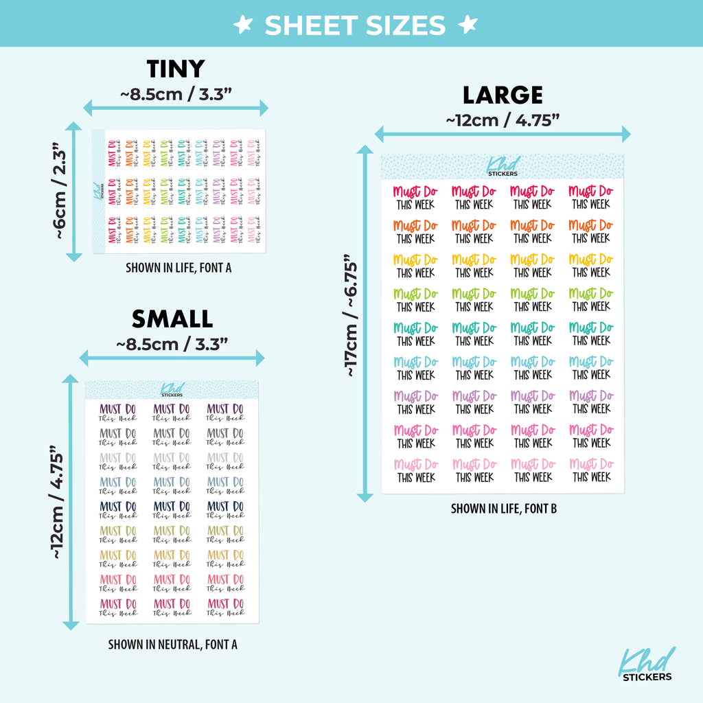 Must Do This Week Planner Stickers Small