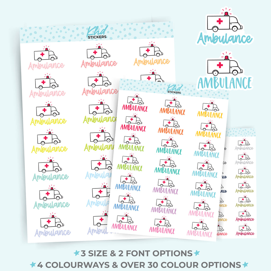 Ambulance Planner Stickers Small