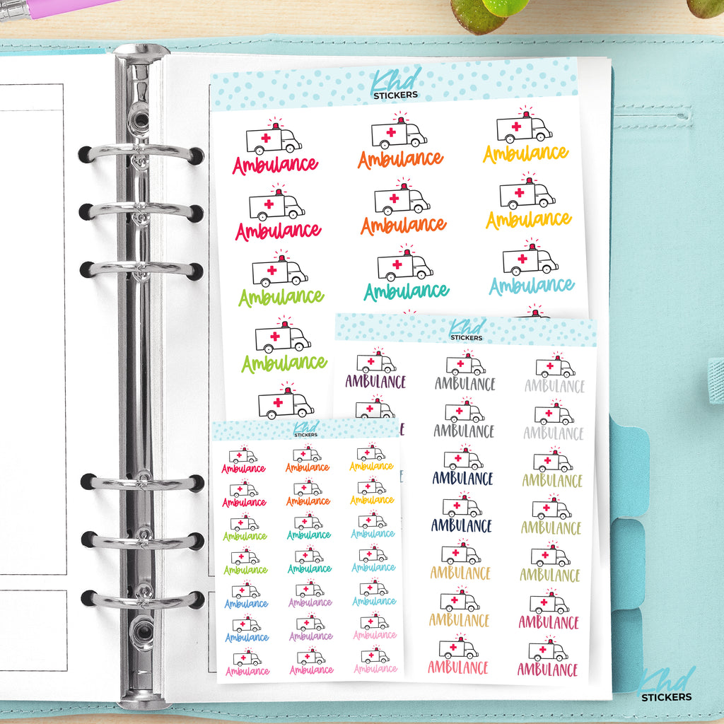 Ambulance Planner Stickers Small