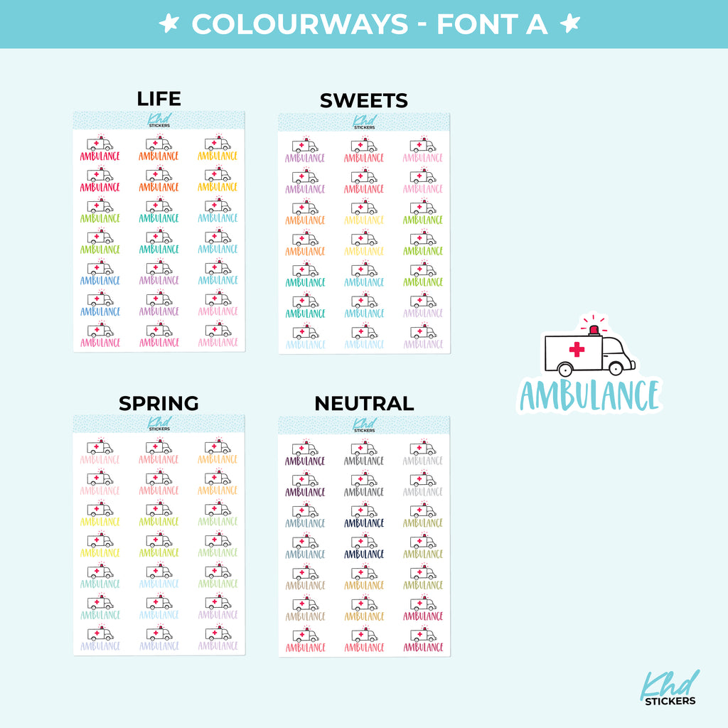 Ambulance Planner Stickers Small