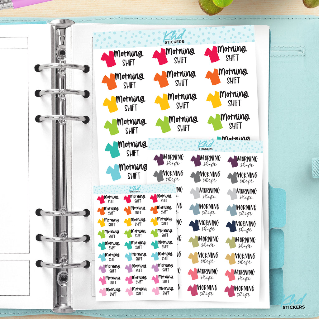 Morning Shift - Medical and Nurse Scrubs Shift Planner Stickers Small