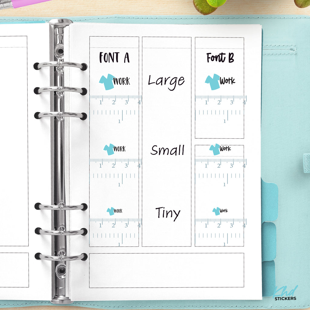 Work - Medical and Nurse Scrubs Shift Planner Stickers Small