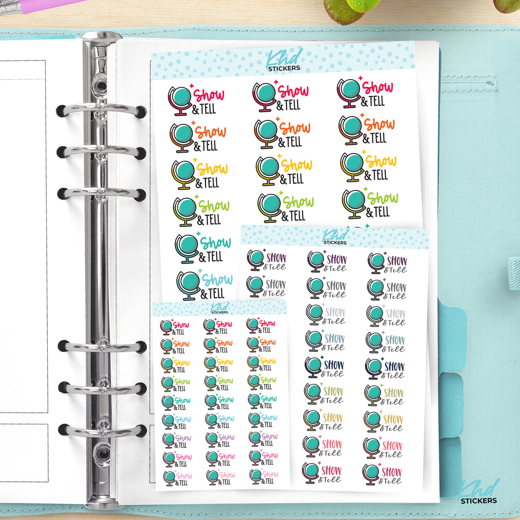 Show and Tell  Planner Stickers Small