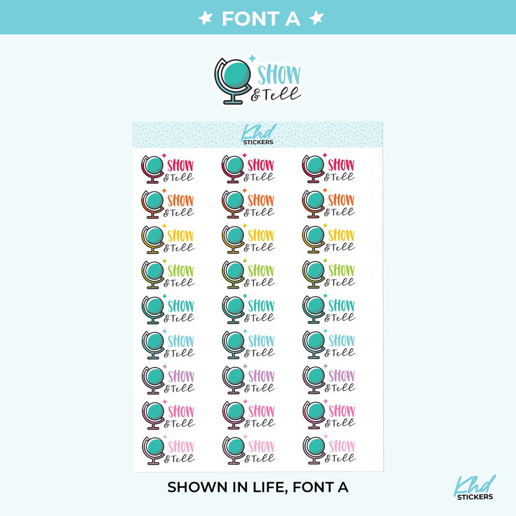 Show and Tell  Planner Stickers Small