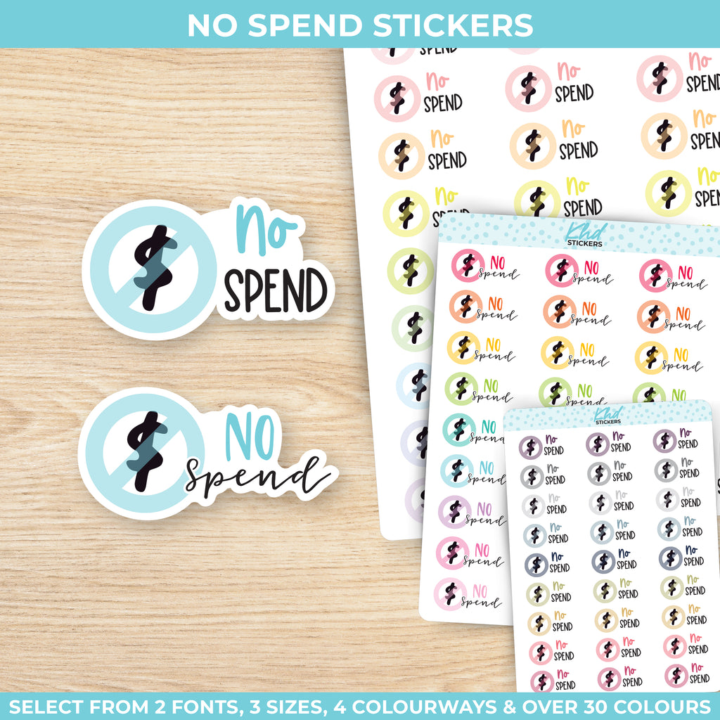 No Spend Stickers Small