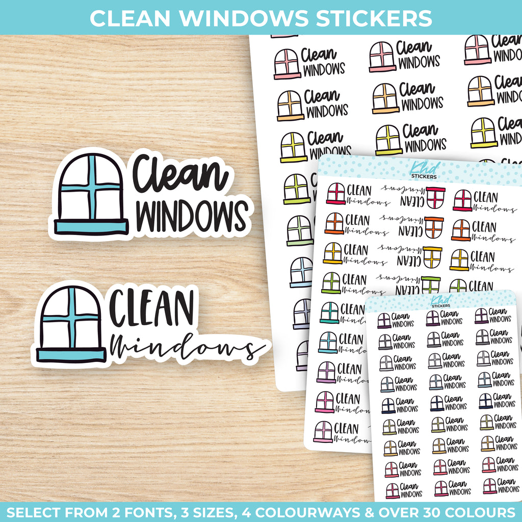 Clean Windows Stickers Small