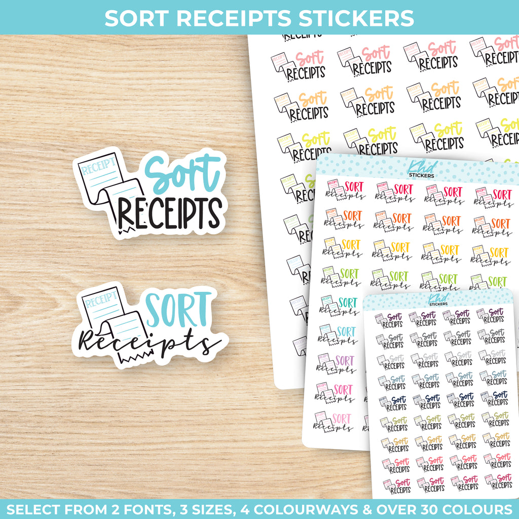 Sort Receipts Stickers Small