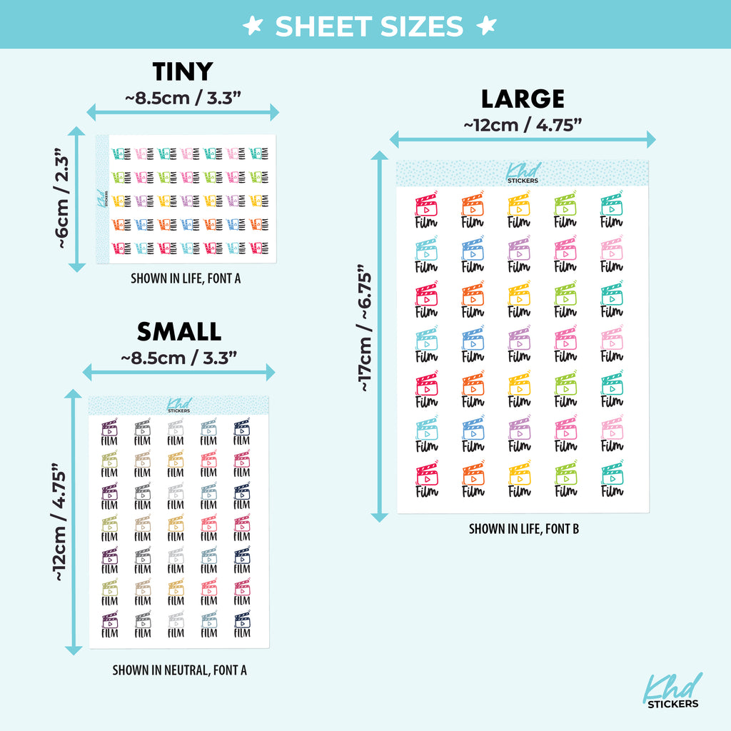 Film Planner Stickers Small