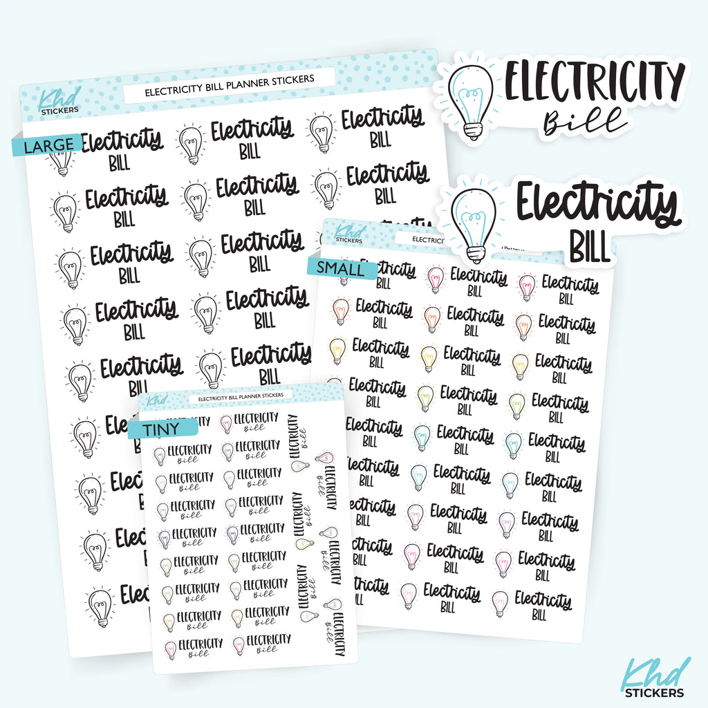 Electricity Bill Stickers Small
