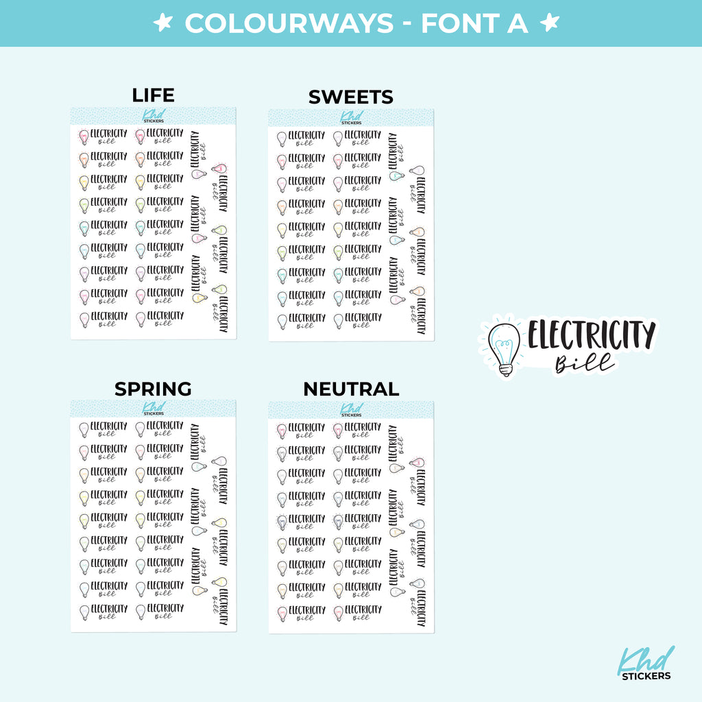 Electricity Bill Stickers Small