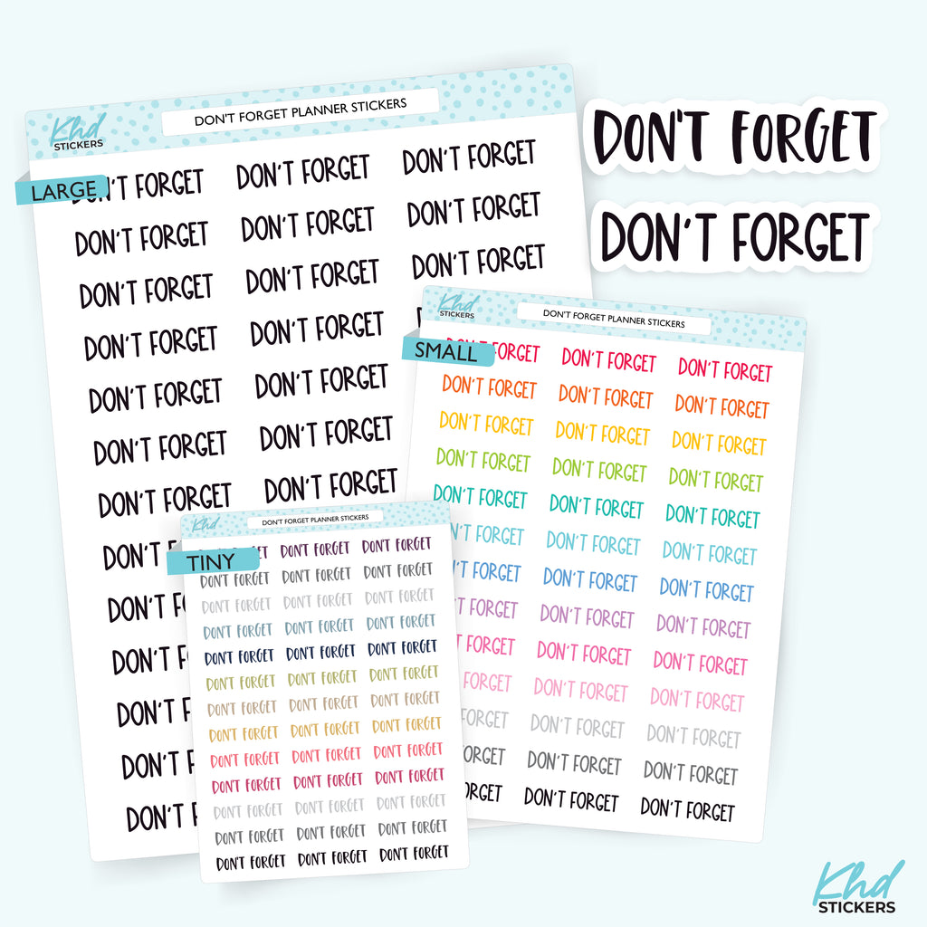 Don't Forget Planner Stickers Small