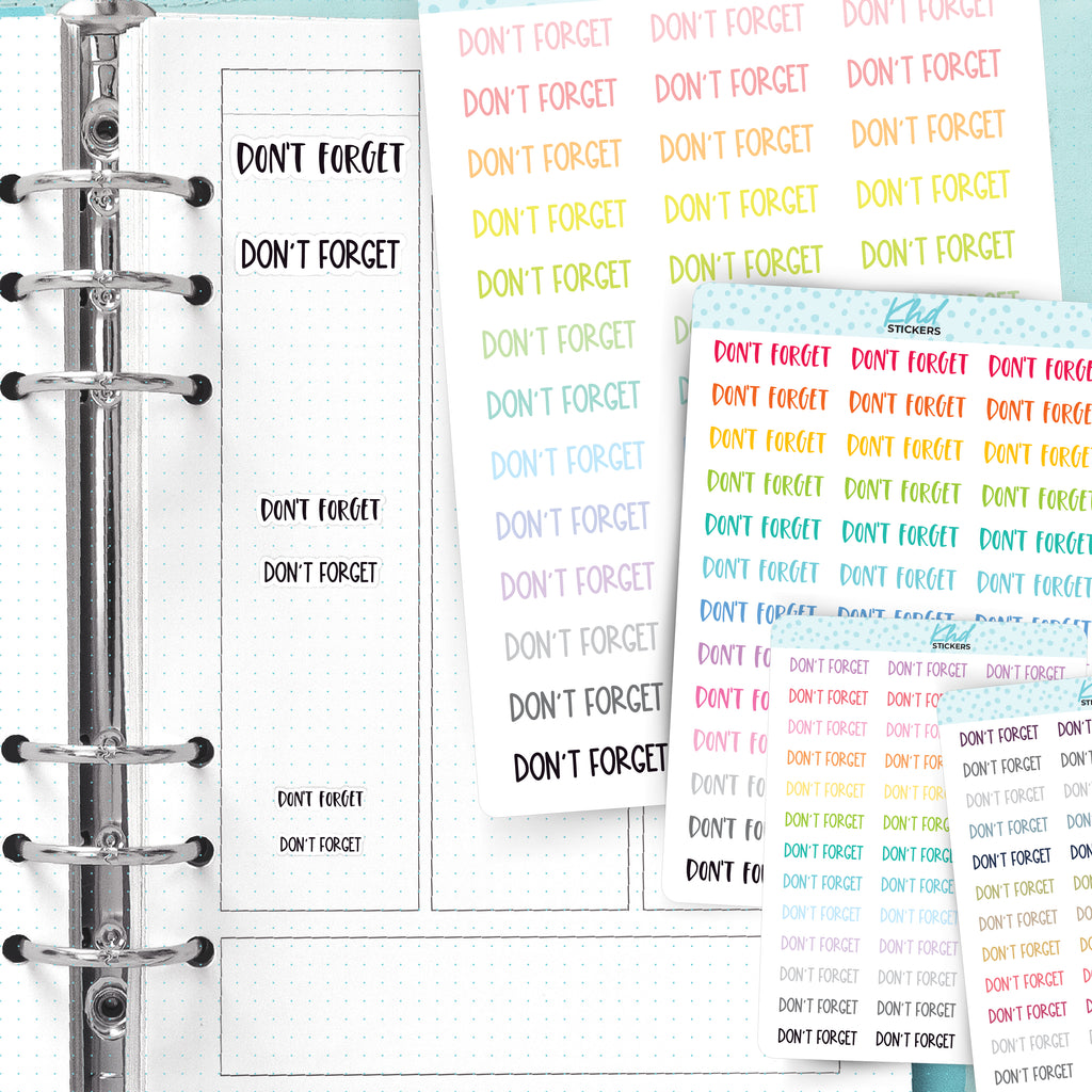 Don't Forget Planner Stickers Small