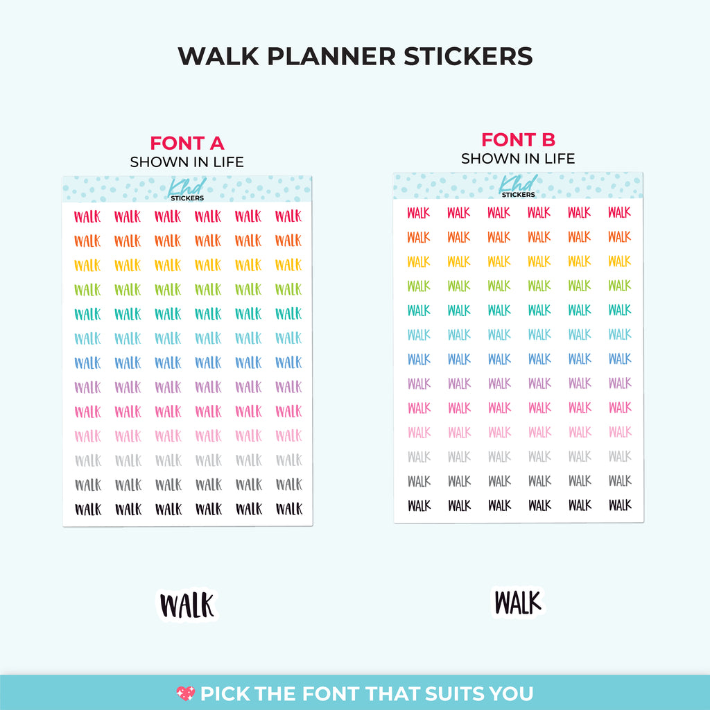Walk Planner Stickers Small