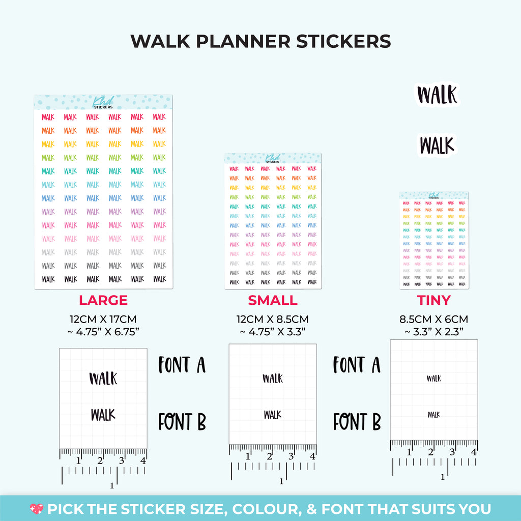 Walk Planner Stickers Small