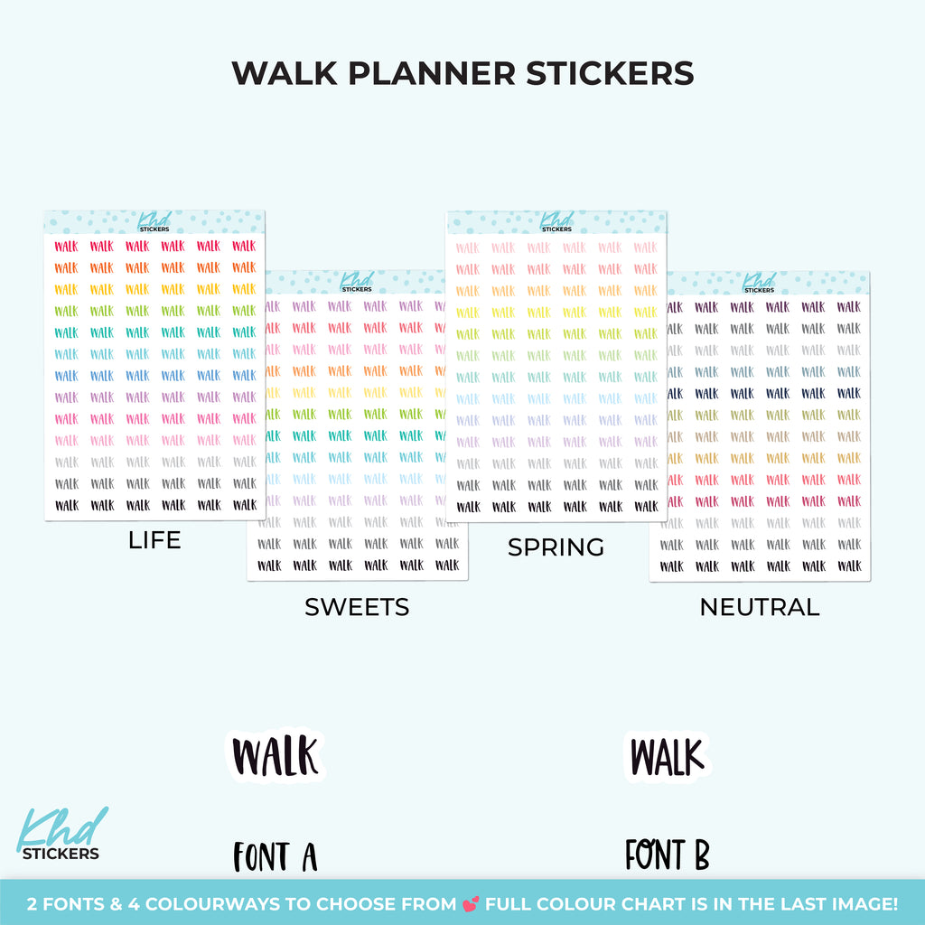 Walk Planner Stickers Small