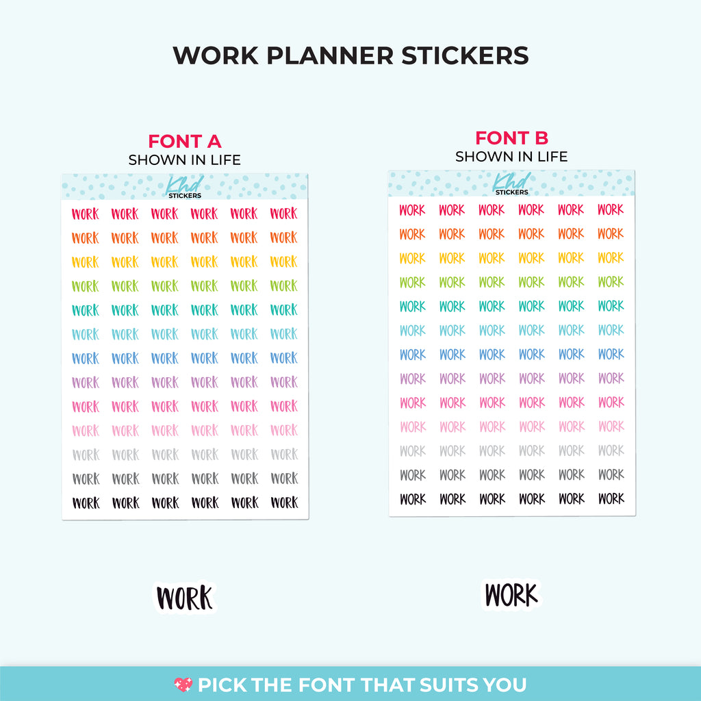 Work Planner Stickers Small