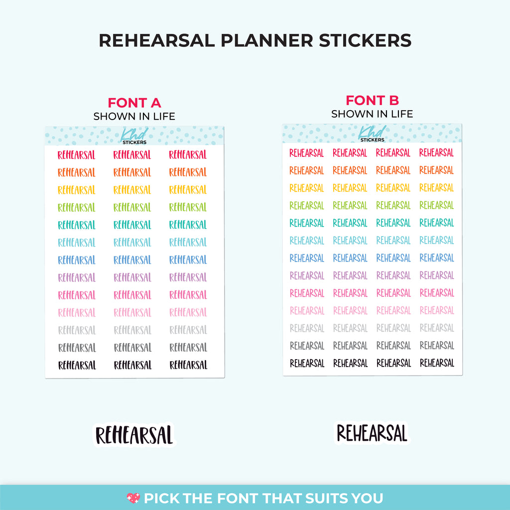 Rehearsal Planner Stickers Small